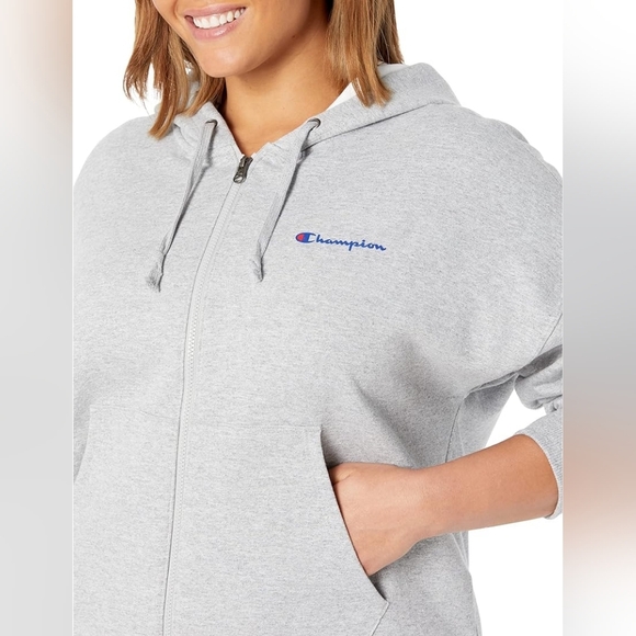 Champion Full Zip up Gray Sweatshirt Powerblend Hoodie Plus 2X New NWT Gift - Picture 12 of 12